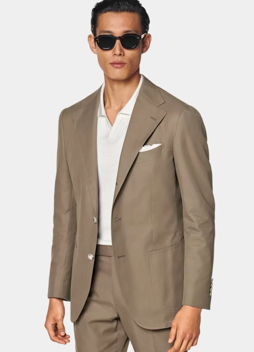 Suitsupply Roma Anzug Taupe Relaxed Fit Aus Reine Baumwolle | Deutschland Fashion