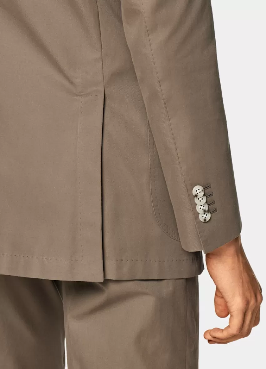Suitsupply Roma Anzug Taupe Relaxed Fit Aus Reine Baumwolle | Deutschland Fashion