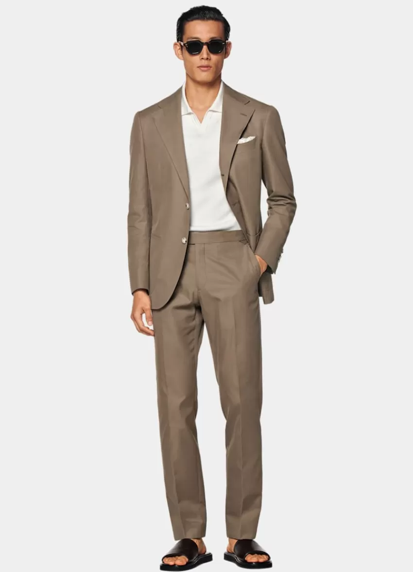 Suitsupply Roma Anzug Taupe Relaxed Fit Aus Reine Baumwolle | Deutschland Fashion