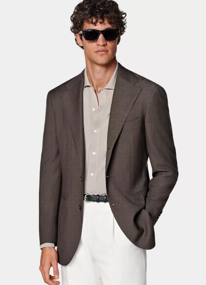 Suitsupply Roma Sakko Dunkelbraun Relaxed Fit Aus Pure S130er Schurwolle | Deutschland Hot