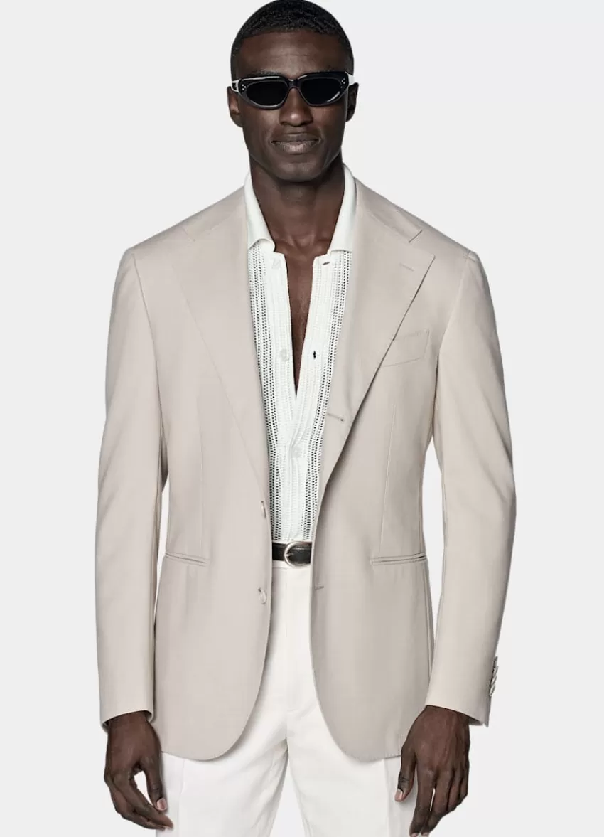 Suitsupply Roma Sakko Helltaupe Relaxed Fit Aus Pure 4fach Traveller Schurwolle | Deutschland Fashion