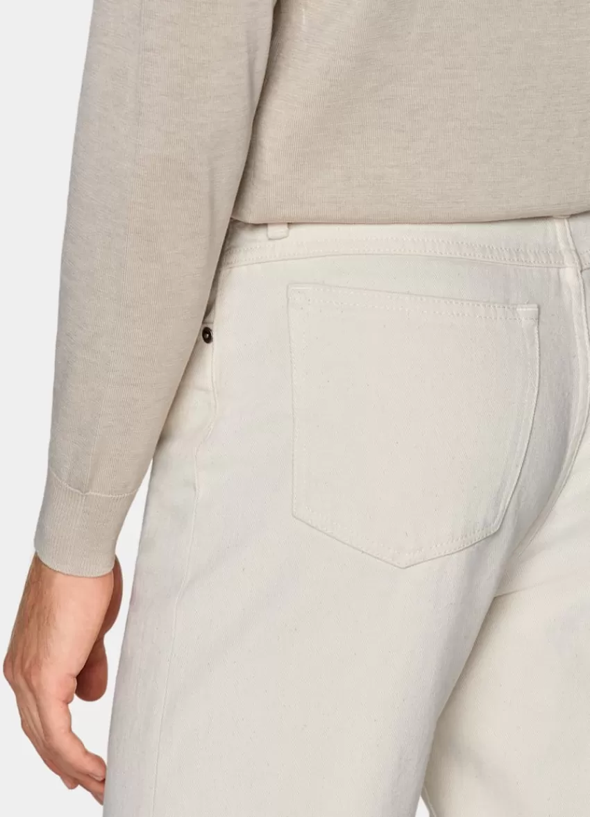 Suitsupply Rundhalspullover Sand Aus Kalifornische Baumwolle Und Maulbeerseide | Deutschland New