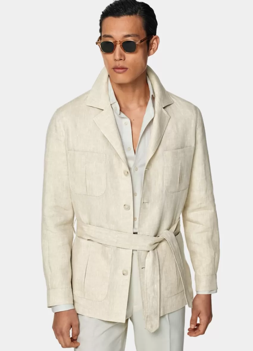 Suitsupply Safari Sakko Sand Relaxed Fit Aus Pures Leinen | Deutschland Cheap
