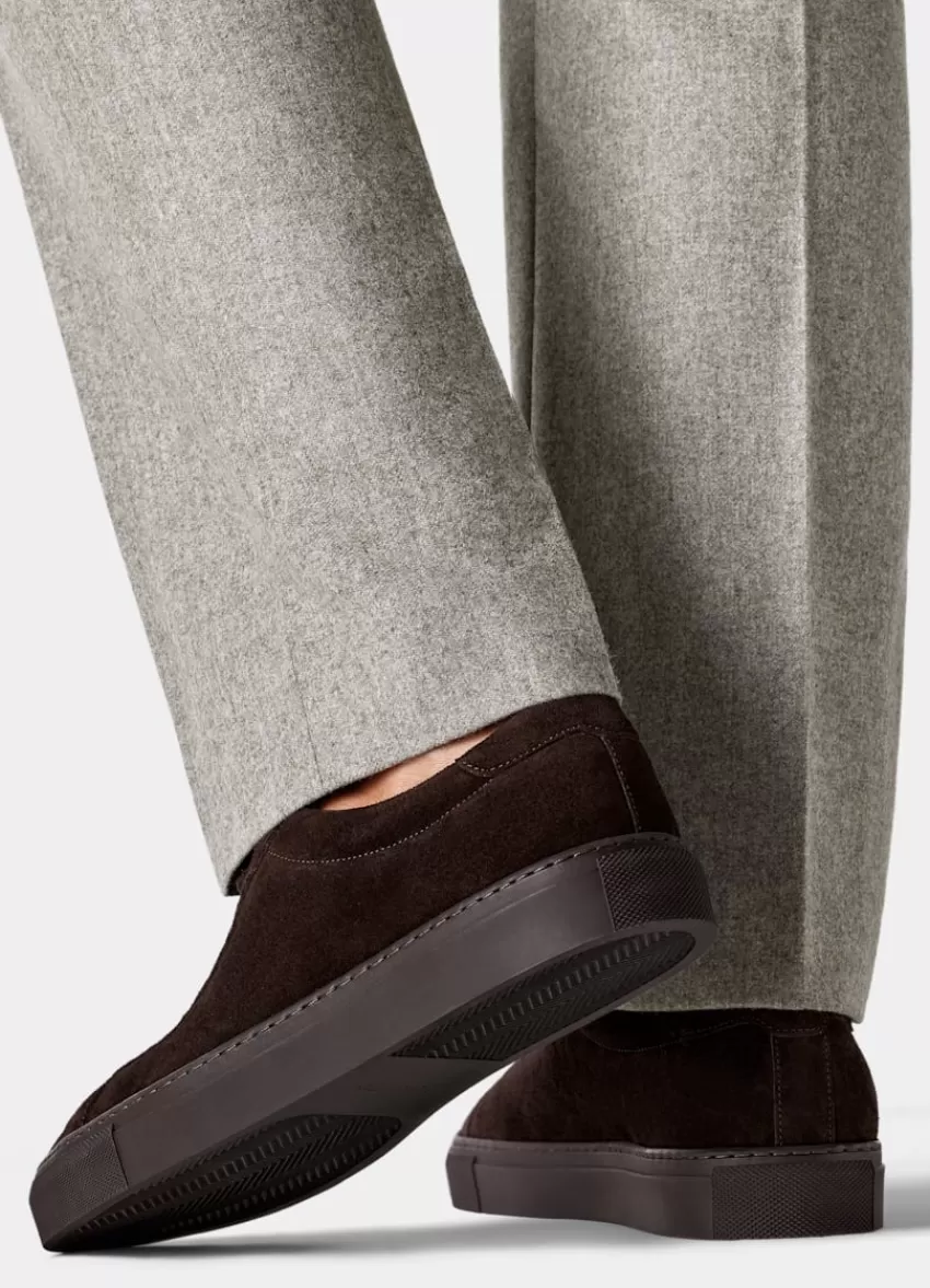 Suitsupply Sneaker Dunkelbraun Aus Italienisches Kalbvelours | Deutschland Fashion