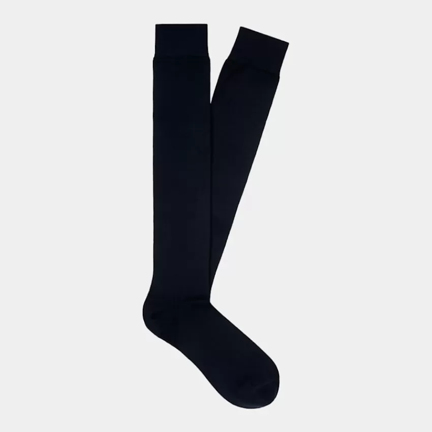 Suitsupply Socken Blau Kniehoch Aus Reine Baumwolle | Deutschland Cheap