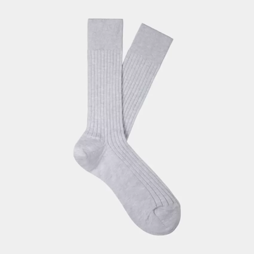 Suitsupply Socken Grau Gerippt Regular Aus Reine Baumwolle | Deutschland Fashion