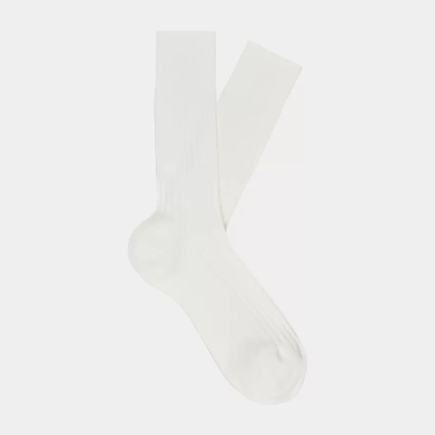 Suitsupply Socken Off-white Gerippt Regular Aus Reine Baumwolle | Deutschland Shop