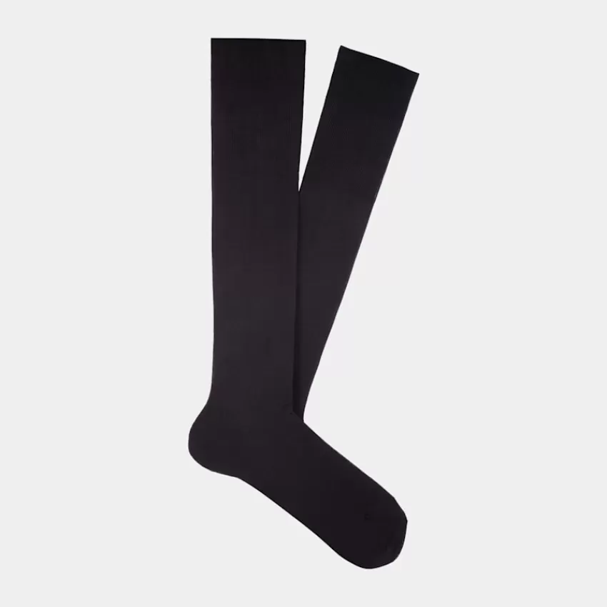 Suitsupply Socken Schwarz Kniehoch Aus Baumwolle | Deutschland Clearance