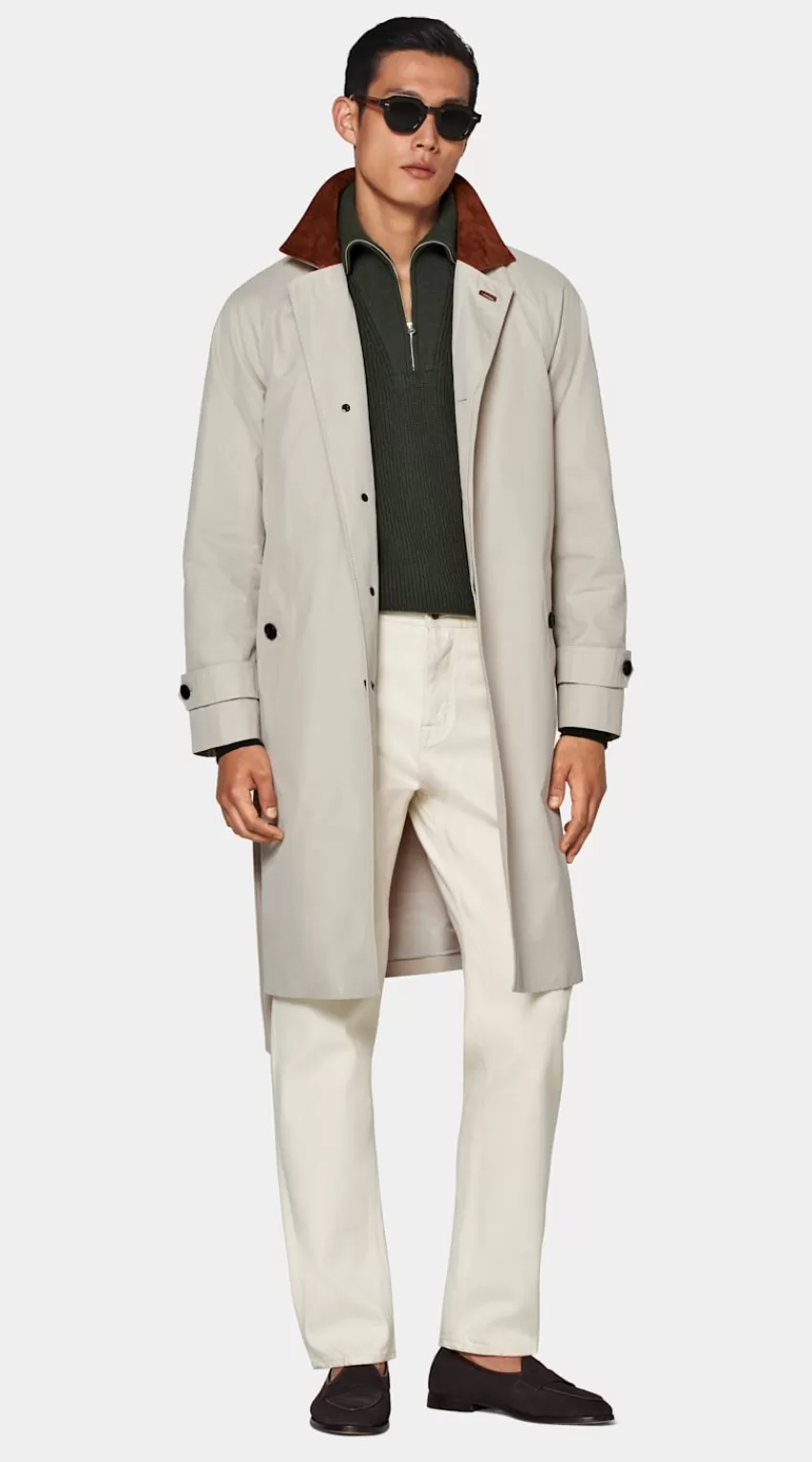 Suitsupply Trenchcoat Sand Gürtel Aus Reine Baumwolle | Deutschland Cheap