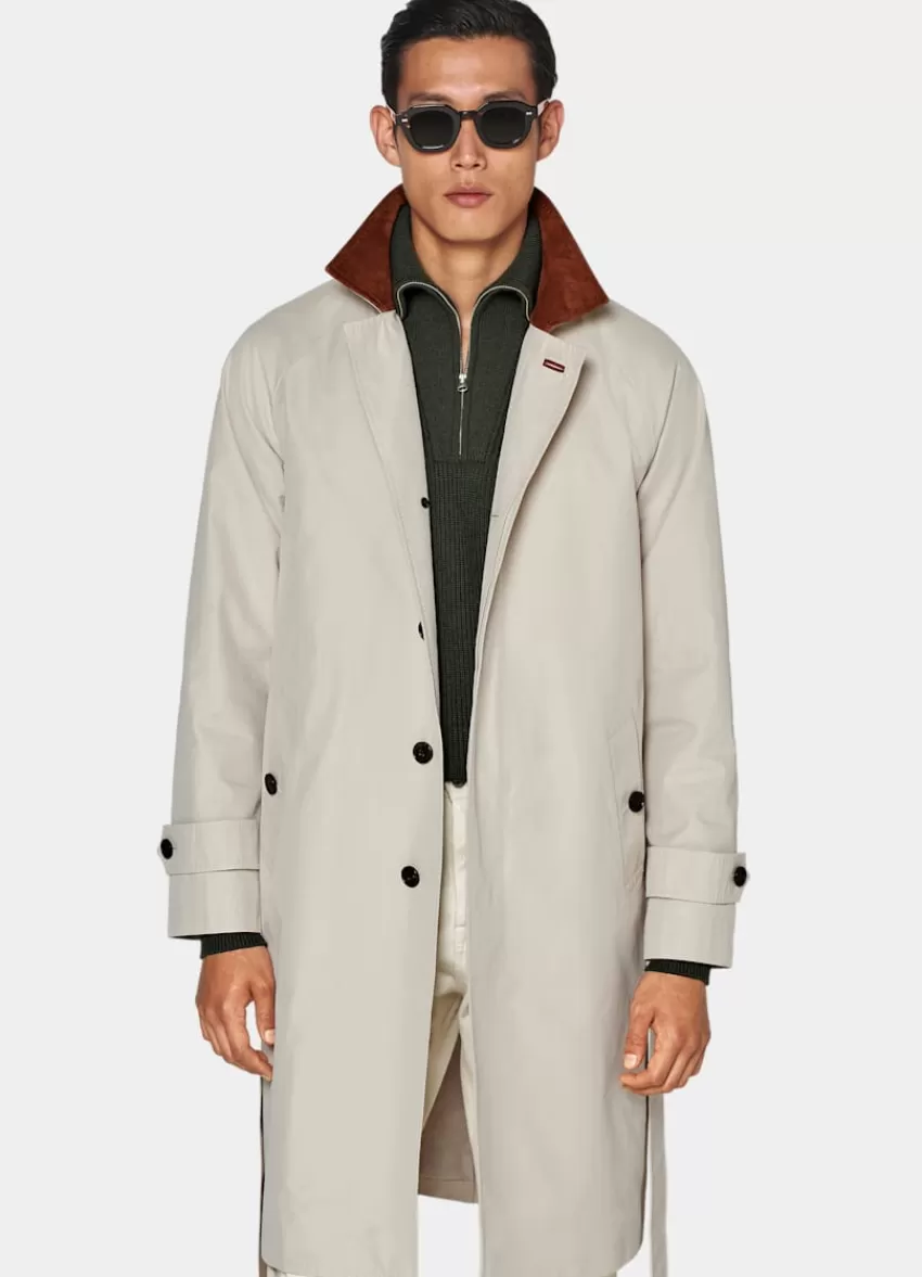 Suitsupply Trenchcoat Sand Gürtel Aus Reine Baumwolle | Deutschland Cheap