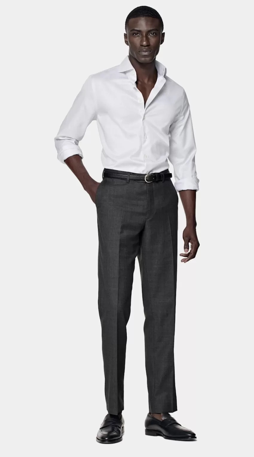 Suitsupply Twill Hemd Hellgrau Gestreift Slim Fit Aus Pure Traveller Baumwolle | Deutschland Cheap