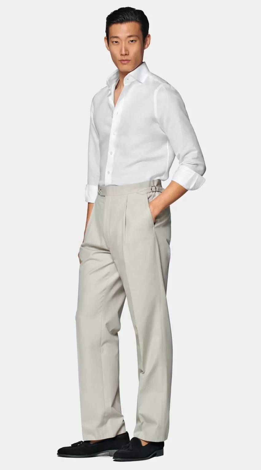 Suitsupply Twill Hemd Weiß Extra Slim Fit Aus Baumwolle-Leinen | Deutschland Outlet