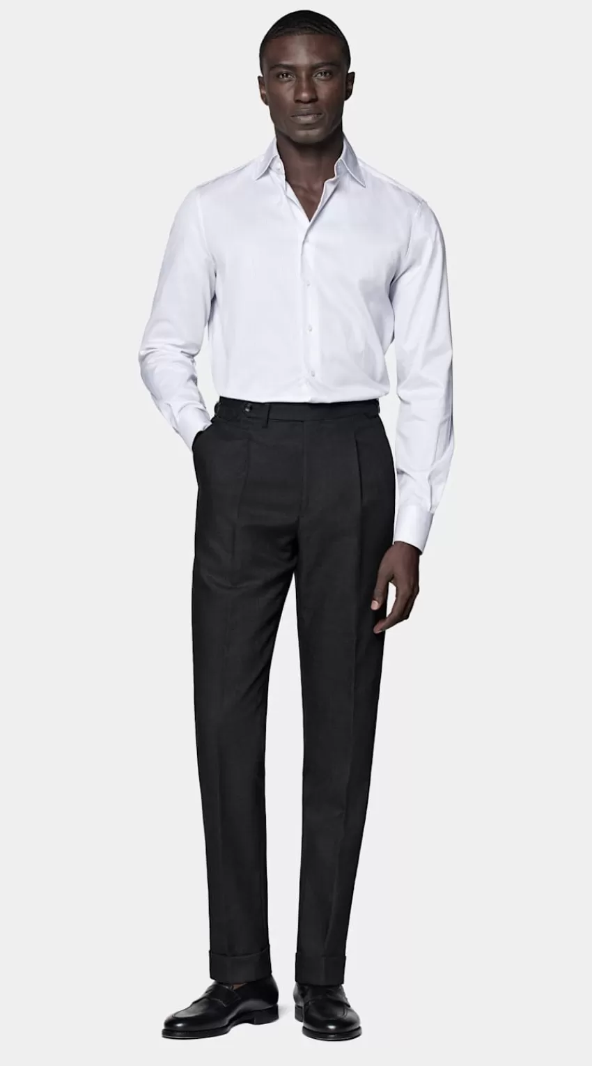 Suitsupply Twill Hemd Weiß Gestreift Slim Fit Aus Pima-Baumwolle Traveller | Deutschland Outlet