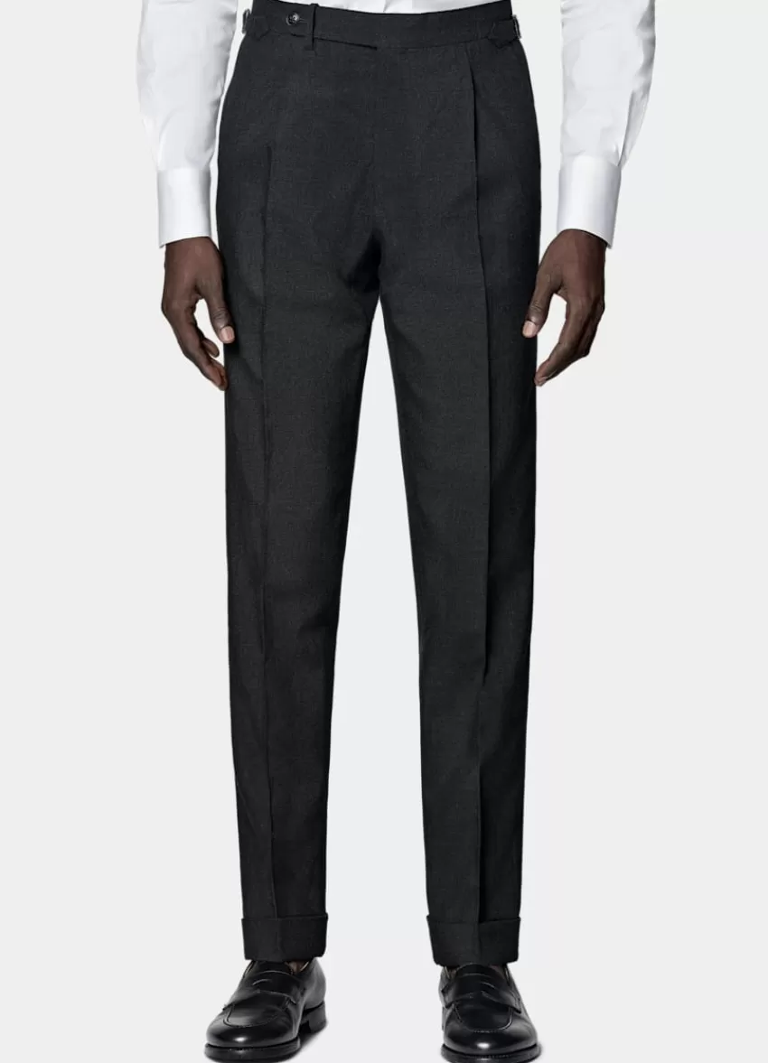 Suitsupply Vigo Hose Dunkelgrau Slim Leg Tapered Aus Pure 4fach Traveller Schurwolle | Deutschland New