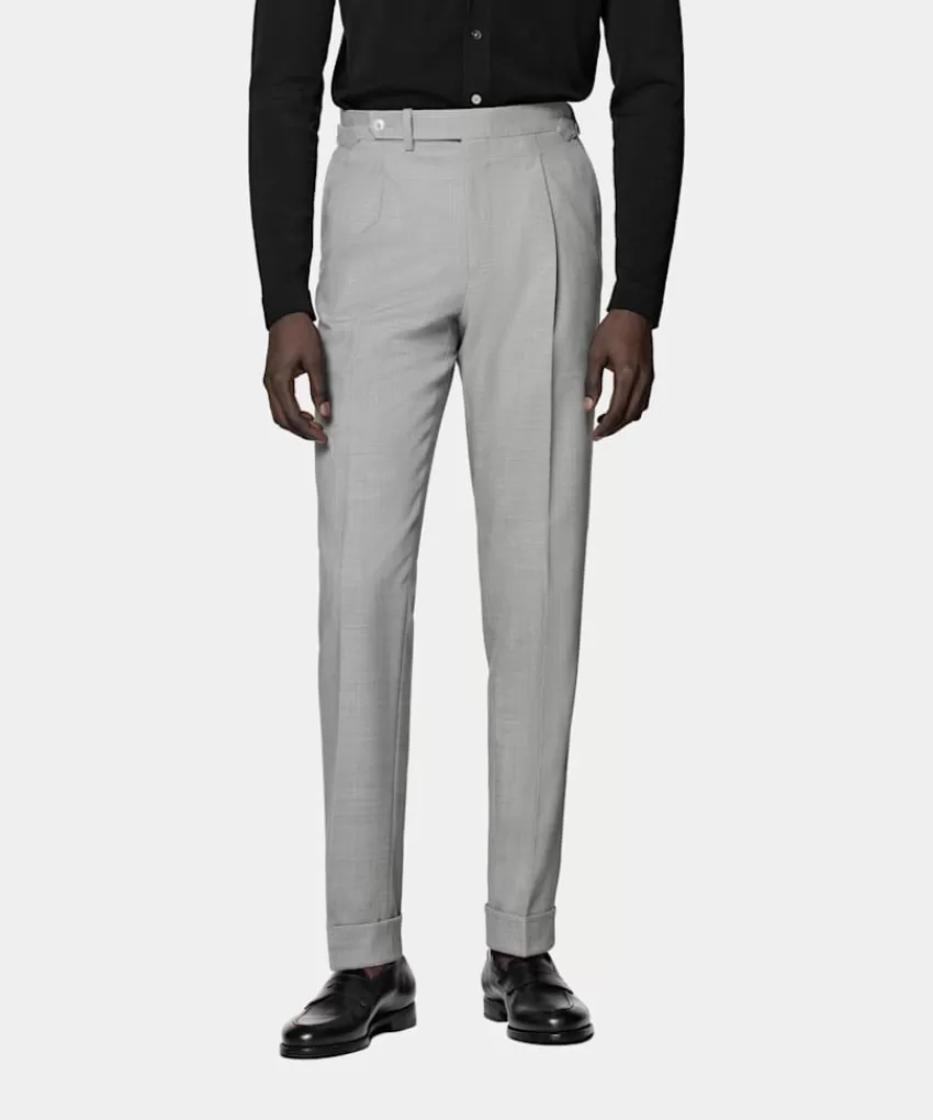 Suitsupply Vigo Hose Hellgrau Slim Leg Tapered Aus Pure 4fach Traveller Schurwolle | Deutschland Fashion
