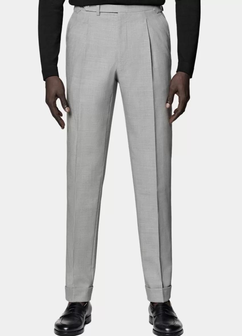 Suitsupply Vigo Hose Hellgrau Slim Leg Tapered Aus Pure 4fach Traveller Schurwolle | Deutschland Fashion