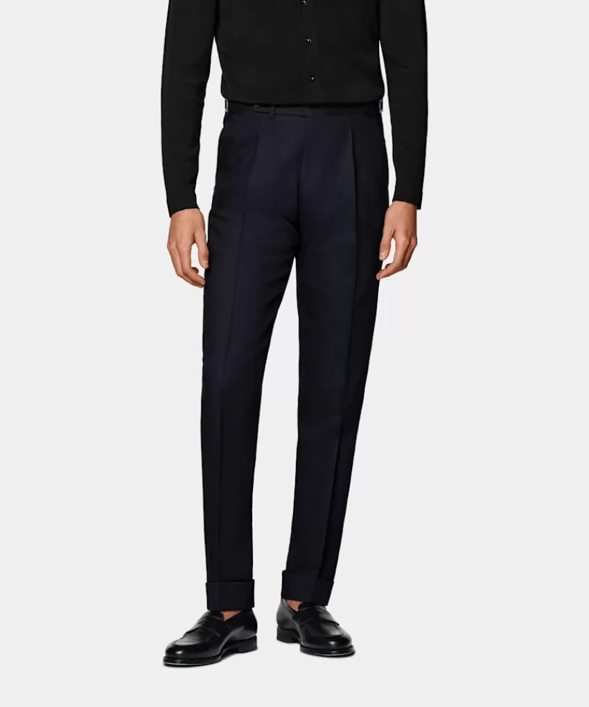 Suitsupply Vigo Hose Navy Slim Leg Tapered Aus Pure 4fach Traveller Schurwolle | Deutschland Shop