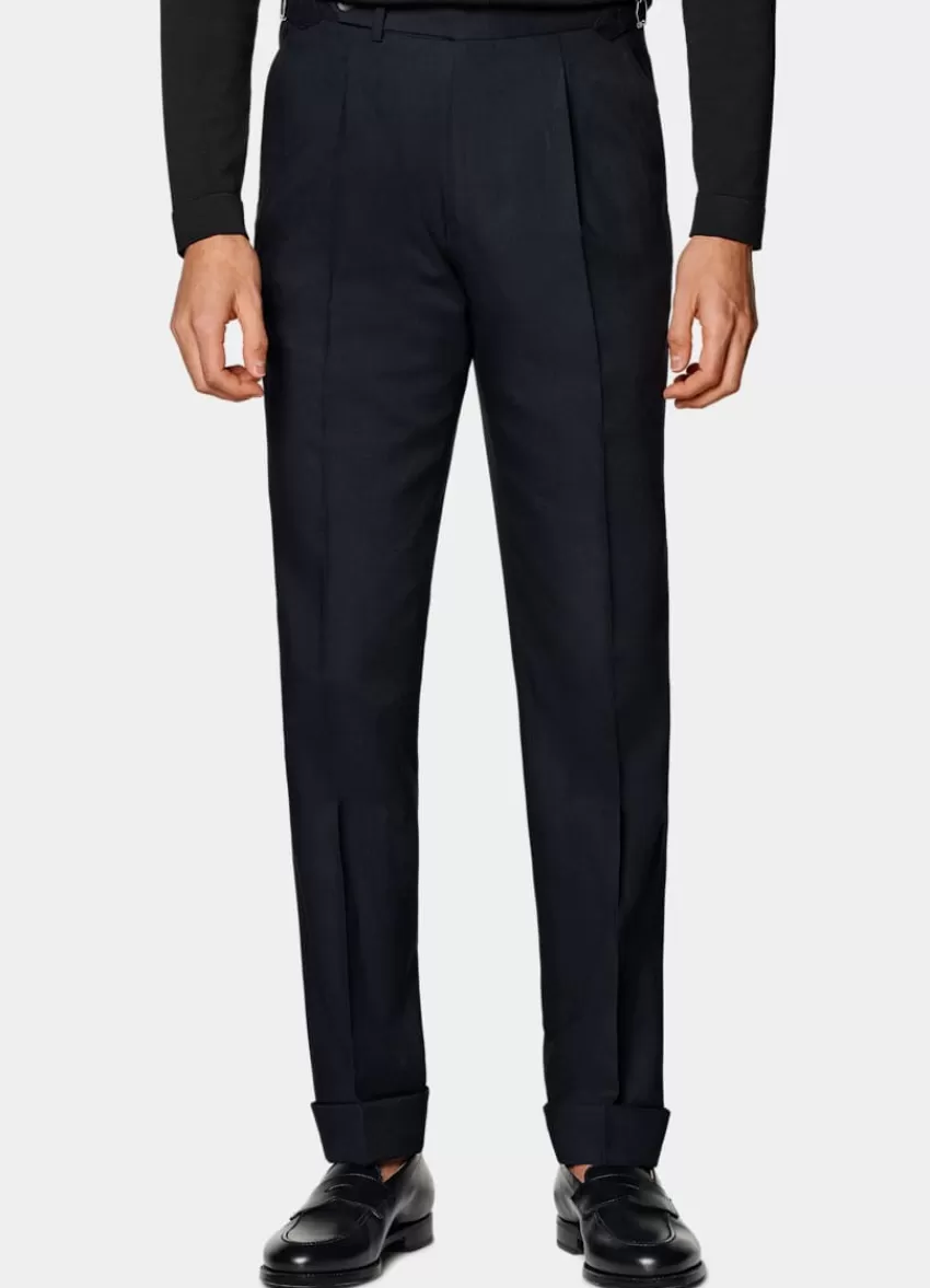 Suitsupply Vigo Hose Navy Slim Leg Tapered Aus Pure 4fach Traveller Schurwolle | Deutschland Shop