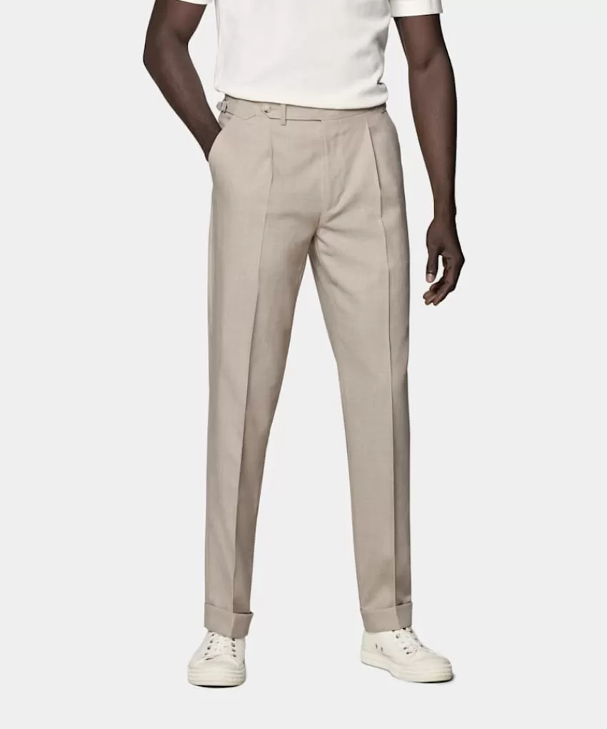 Suitsupply Vigo Hose Sand Slim Leg Tapered Aus Pure 4fach Traveller Schurwolle | Deutschland Cheap
