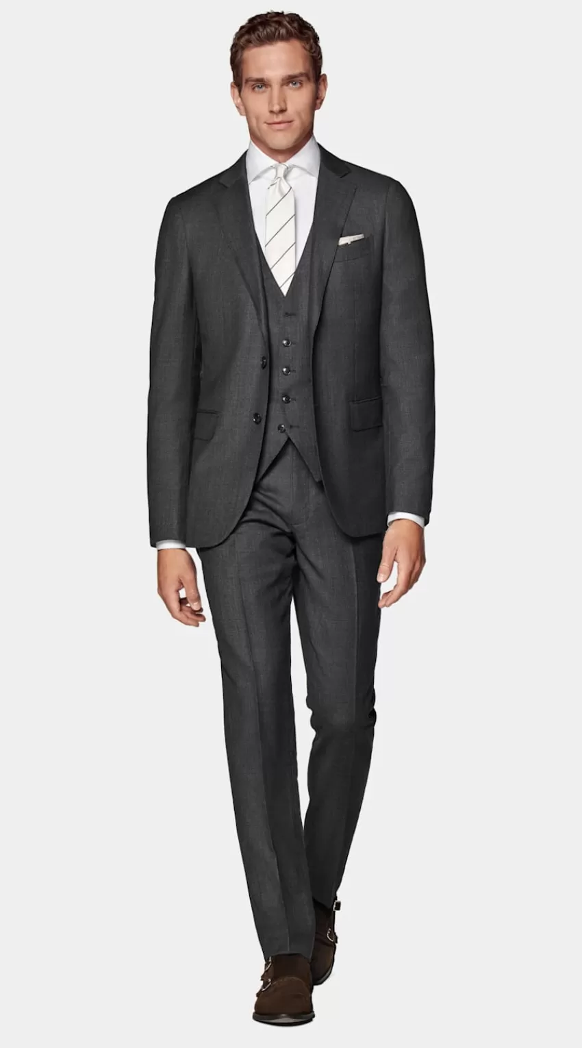 Suitsupply Weste Dunkelgrau Birdseyemuster Aus Pure S130er Schurwolle | Deutschland Cheap