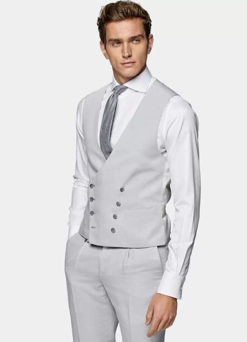 Suitsupply Weste Hellgrau Aus Leinen Baumwolle | Deutschland Flash Sale